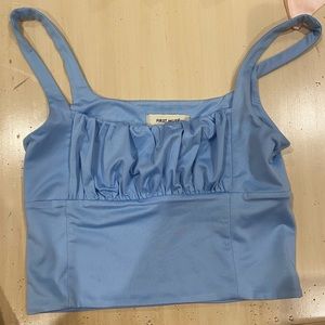First Muse cropped light blue top